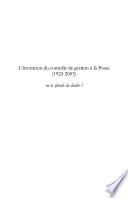 L'invention du contrôle de gestion à La Poste (1923-2003)