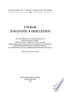 L'Italie d'Auguste a Diocletien