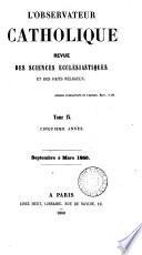 L'Observateur catholique, revue des sciences, ecclésiastiques et des faits religieux