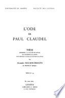 L'ode de Paul Claudel