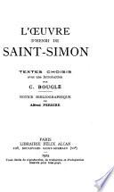 L'oeuvre d'Henri de Saint-Simon