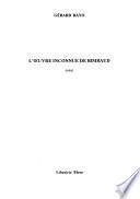 L'oeuvre inconnue de Rimbaud