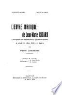 L'oeuvre juridique de Jean-Marie Ricard