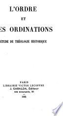 L'ordre et les ordinations