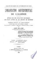L'organisation gouvernementale de l'Algérie