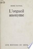 L'orgueil anonyme