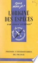 L'origine des espèces