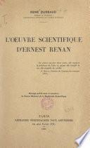 L'œuvre scientifique d'Ernest Renan