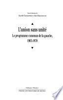 L'union sans unité