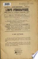 L'Unité stenographique