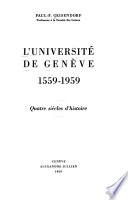 L'Université de Genève, 1559-1959