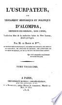 L Usurpateur ou testament historique et politique d'Alompra, empereur des Birmans, dans l'Inde