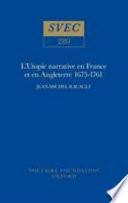 L'utopie narrative en France et en Angleterre, 1675-1761