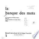 La Banque des mots
