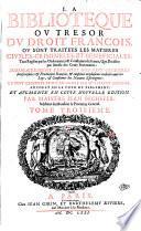 La Biblioteque Ou Tresor Du Droit Francois