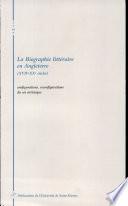 La biographie littéraire en Angleterre