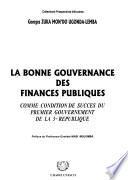 La bonne gouvernance des finances publiques