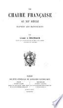 La chaire francaise au xii siècle d'après les manuscrits
