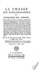 La chasse aux bibliographes et antiquaires mal-avisés