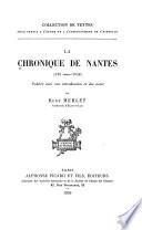 La chronique de Nantes (570 environ-1049)