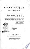 La Chronique Scandaleuse ou Memoires
