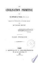 La civilisation primitive