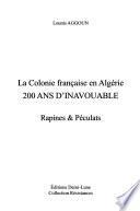 La colonie française en Algérie