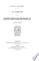 La commune de Saint-Léonard-de-Noblat au XIIIe siècle
