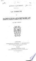 La commune de Saint-Léonard-de-Noblat au XIIIe siécle