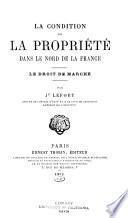 La condition de la propriété dans le nord de la France