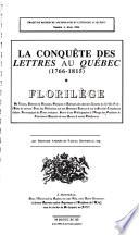 La Conquête des lettres au Québec, 1766-1815