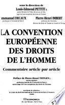 La Convention européenne des droits de l'homme
