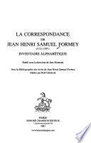 La correspondance de Jean Henri Samuel Formey, 1711-1797