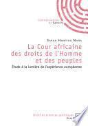 La Cour africaine des droits de l'homme et des peuples
