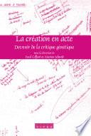 La création en acte
