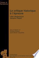 La critique historique à l’épreuve