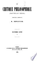 La Critique philosophique