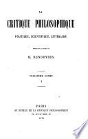 La critique philosophique, politique, scientifique, littéraire