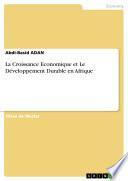 La Croissance Economique et Le Développement Durable en Afrique