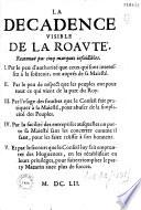 La décadence visible de la royauté [sic] reconnue par cinq marques infaillibles... [par C. Du Bosc de Montandré]