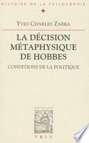La décision métaphysique de Hobbes