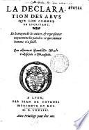 La Declaration des abus que lon commet en escrivant, et le moyen de les euiter, et representer nayuement les paroles : ce que iamais homme n'a faict Par Honorat Rambaud Mre d'Escole à Marseille