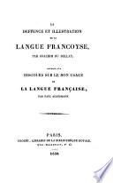 La deffence et illustration de la langue francoyse