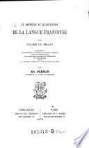 La deffence et illustration de la langue francoyse