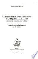 La description dans les récits d'antiquité allemands