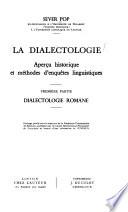 La dialectologie: ptie. Dialectologie romane