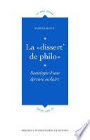 La «dissert' de philo»