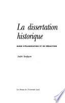 La dissertation historique