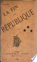 La fin d'une République