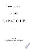 La fin de l'anarchie